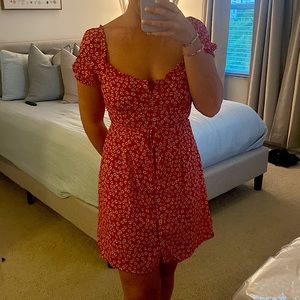 Abercrombie Red Floral Dress